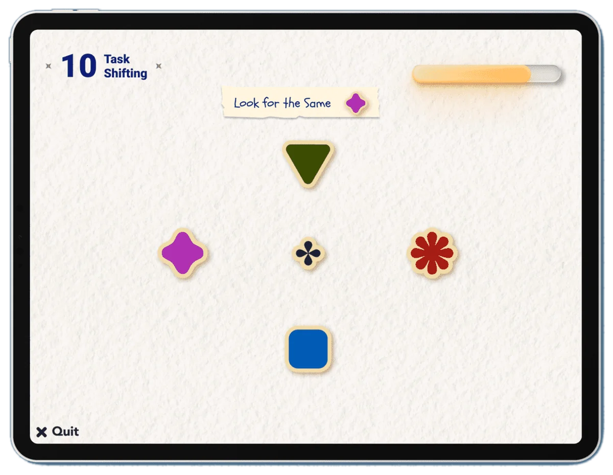 Task Shifting task screen