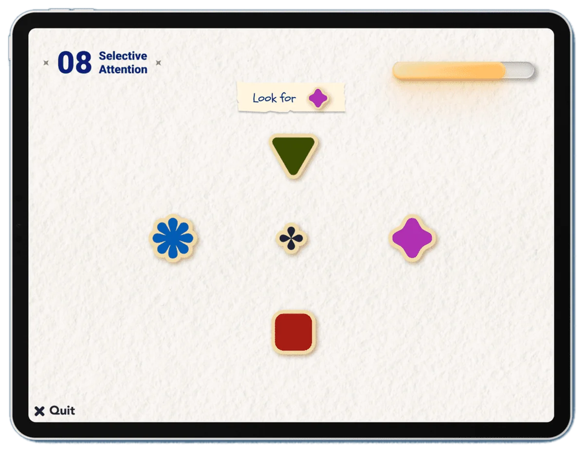 Selective Attention task screen